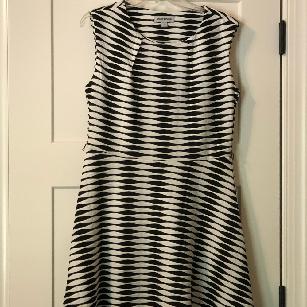 Black and white texture skater dress